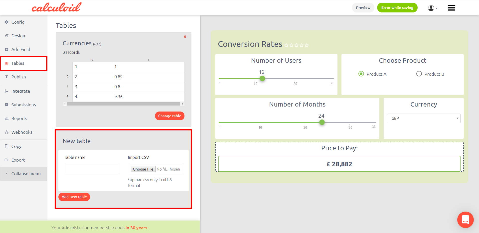 Modello di calcolatore del negozio online - Calculoid.com