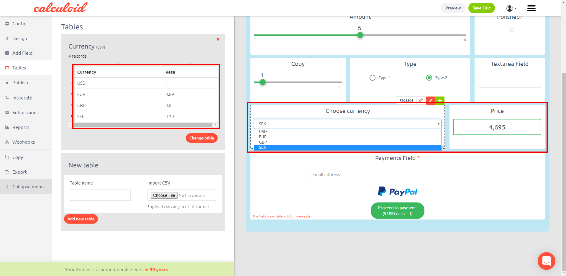 Modelo de Calculadora de Loja Online - Calculoid.com