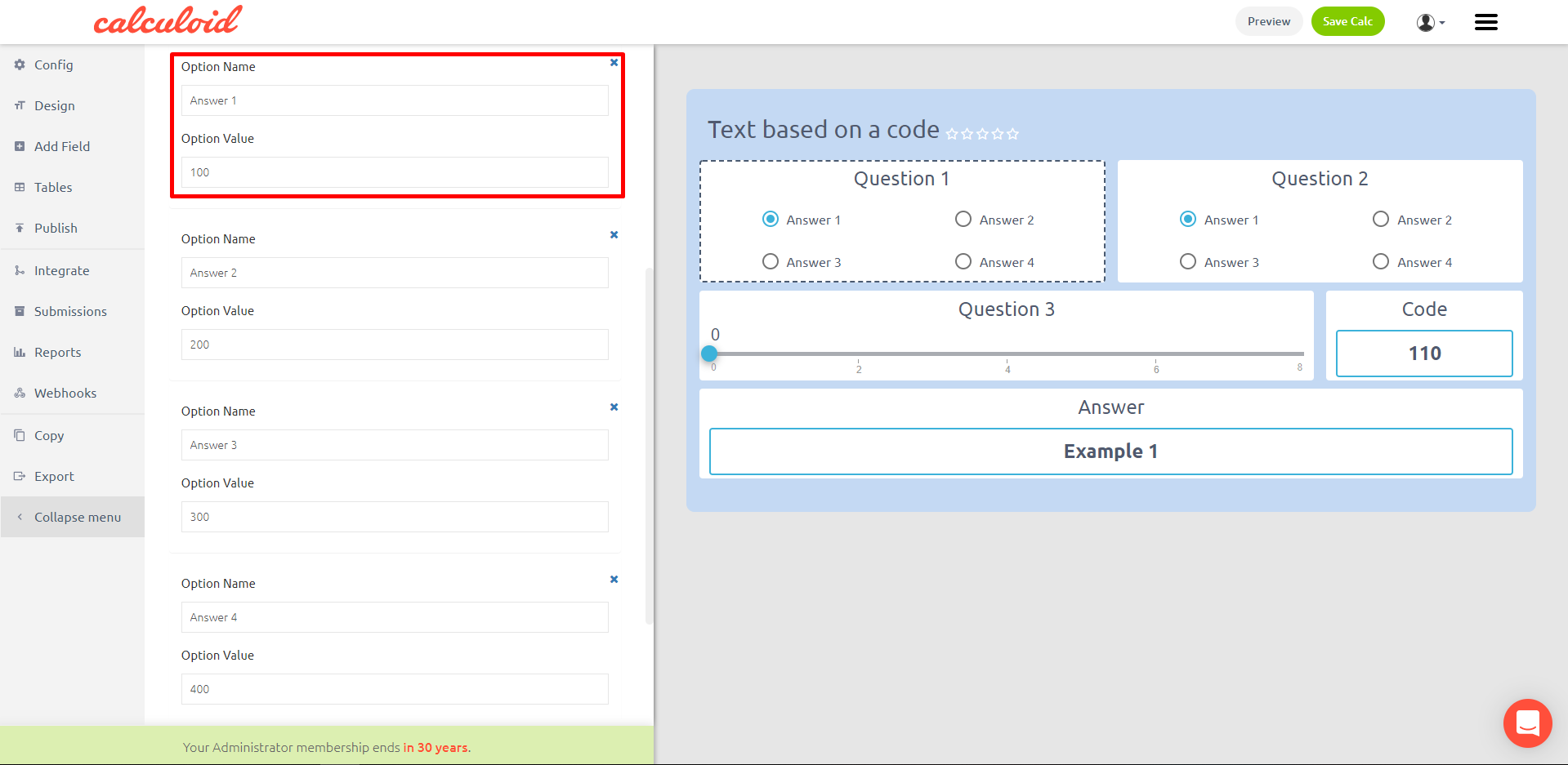 Modello di calcolatore del negozio online - Calculoid.com