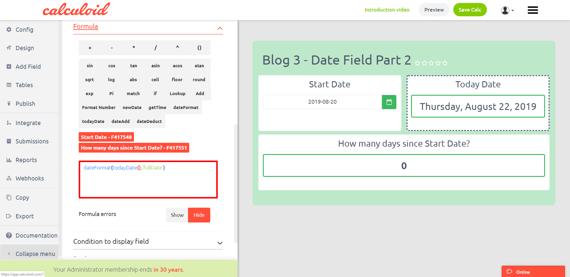 Modello di calcolatore del negozio online - Calculoid.com