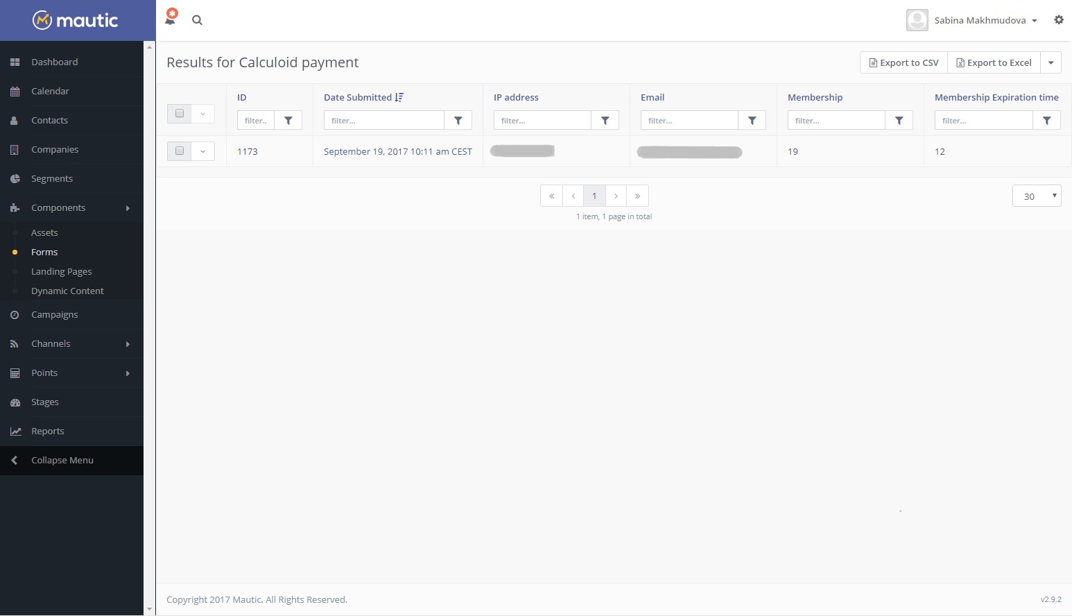 Calculoid Mautic Integration form