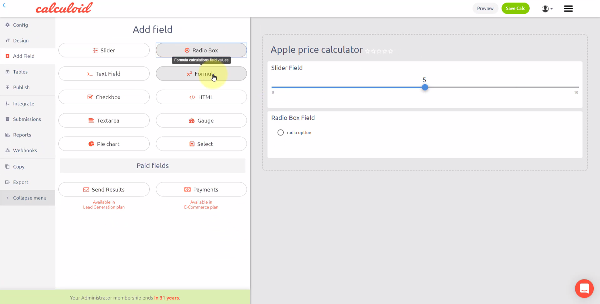 Modelo de Calculadora de Loja Online - Calculoid.com