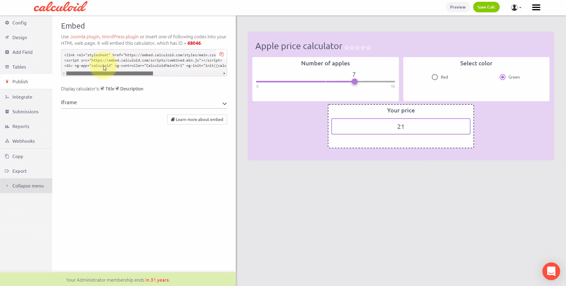 Modelo de Calculadora de Loja Online - Calculoid.com