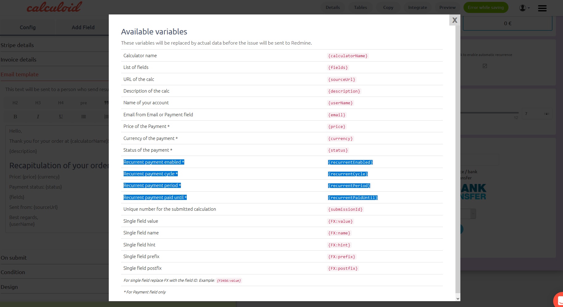 Paiements variables - Calculoid.com