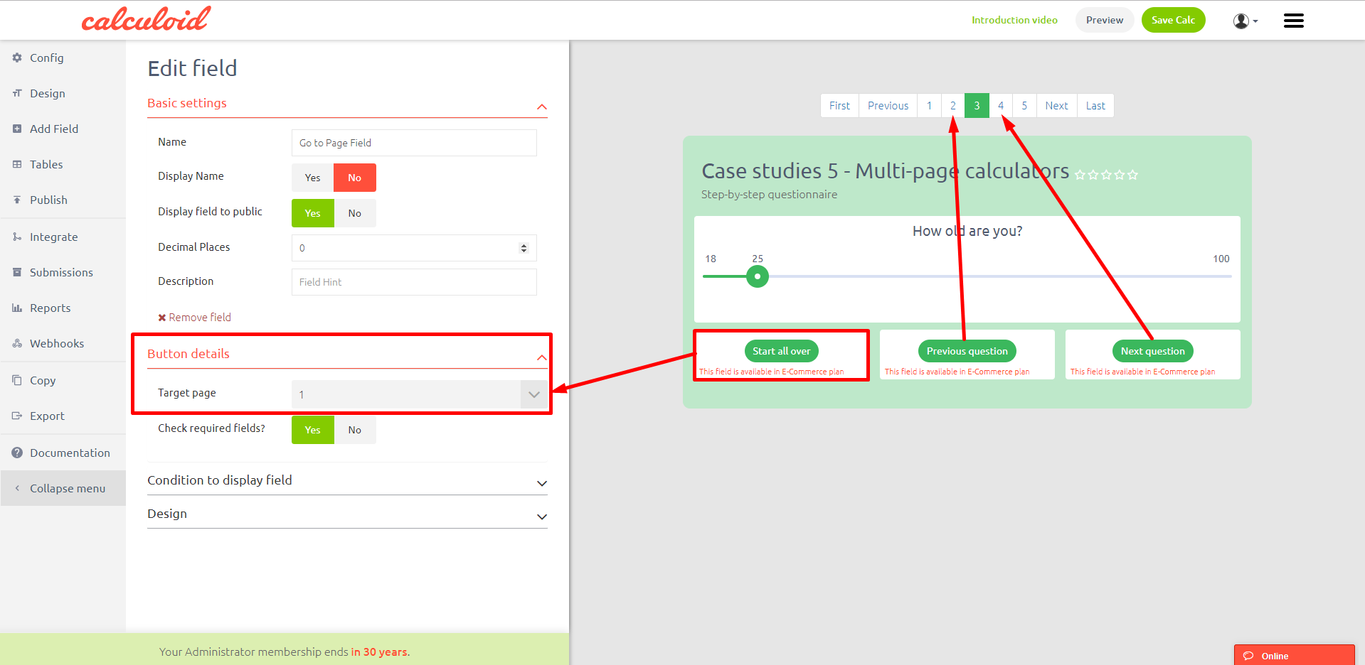 Modèle de calculatrice de magasin en ligne - Calculoid.com