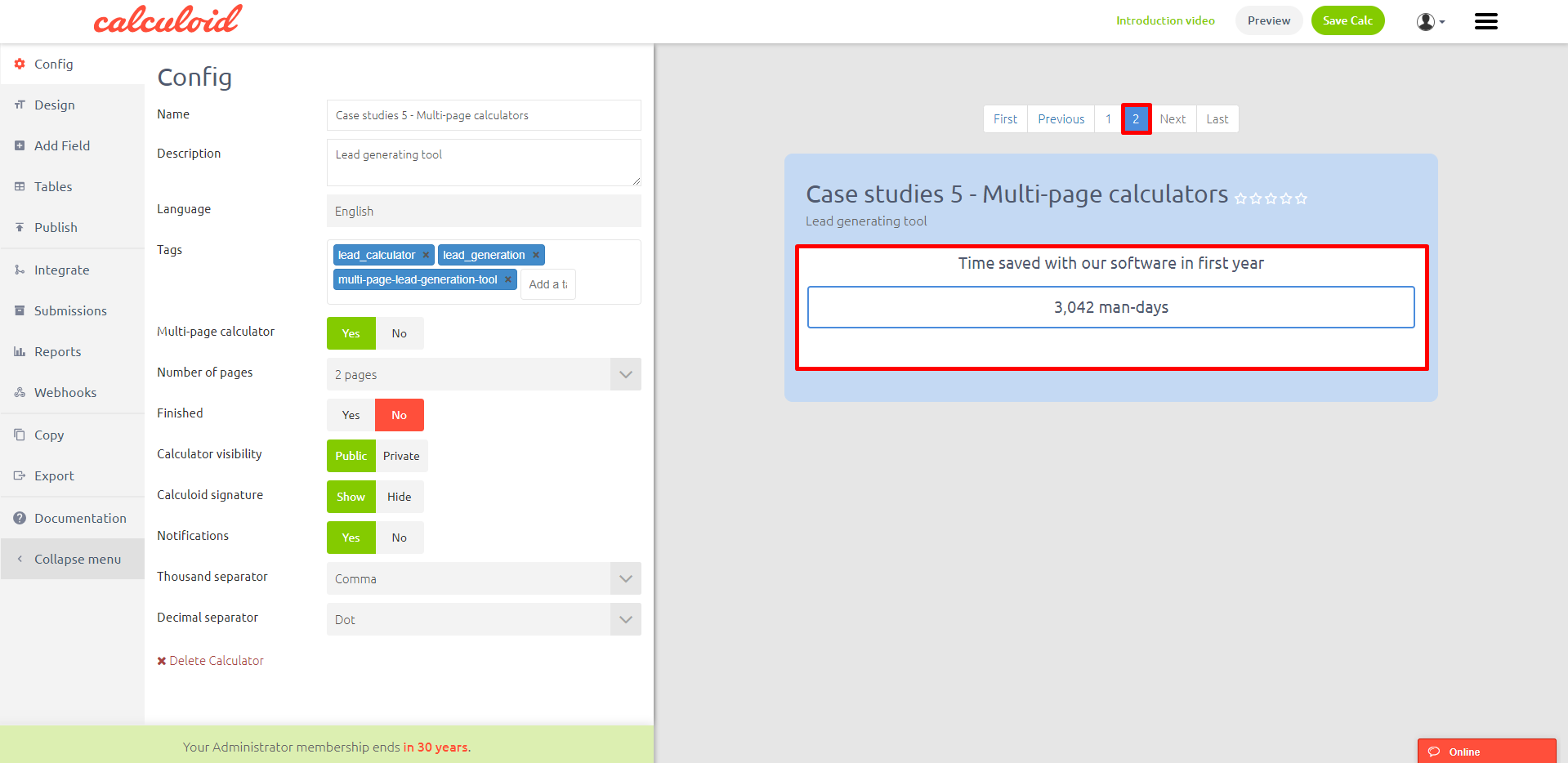 Modello di calcolatore del negozio online - Calculoid.com