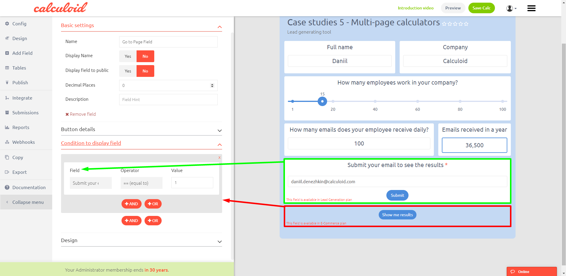 Online obchod kalkulačka šablona - Calculoid.com