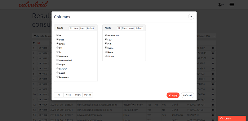 Calculoid_web_calcultors_submissions_beta_options - Calculoid.com