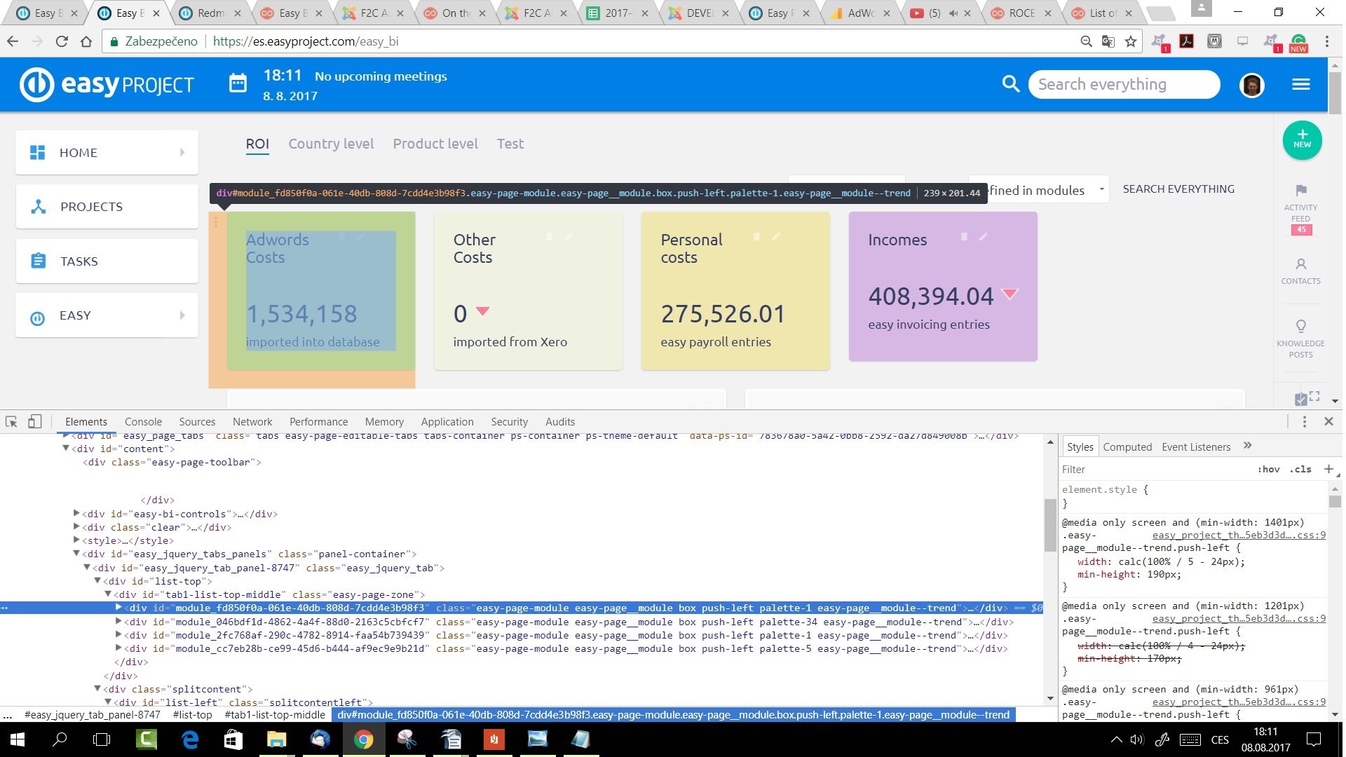 éléments de connexions variables calculoïdes inspecter