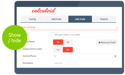Calculoid Functions Conditional fields preview