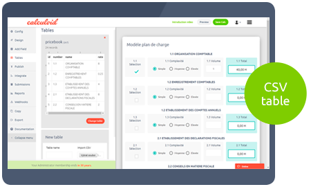 Funzioni di calculoide Anteprima campi condizionali