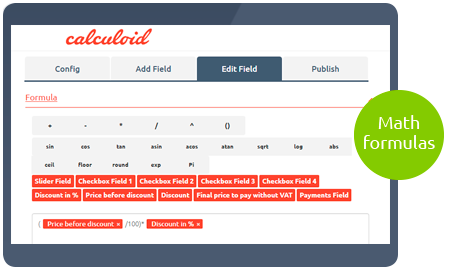 Funções Calculoid Excel como preview