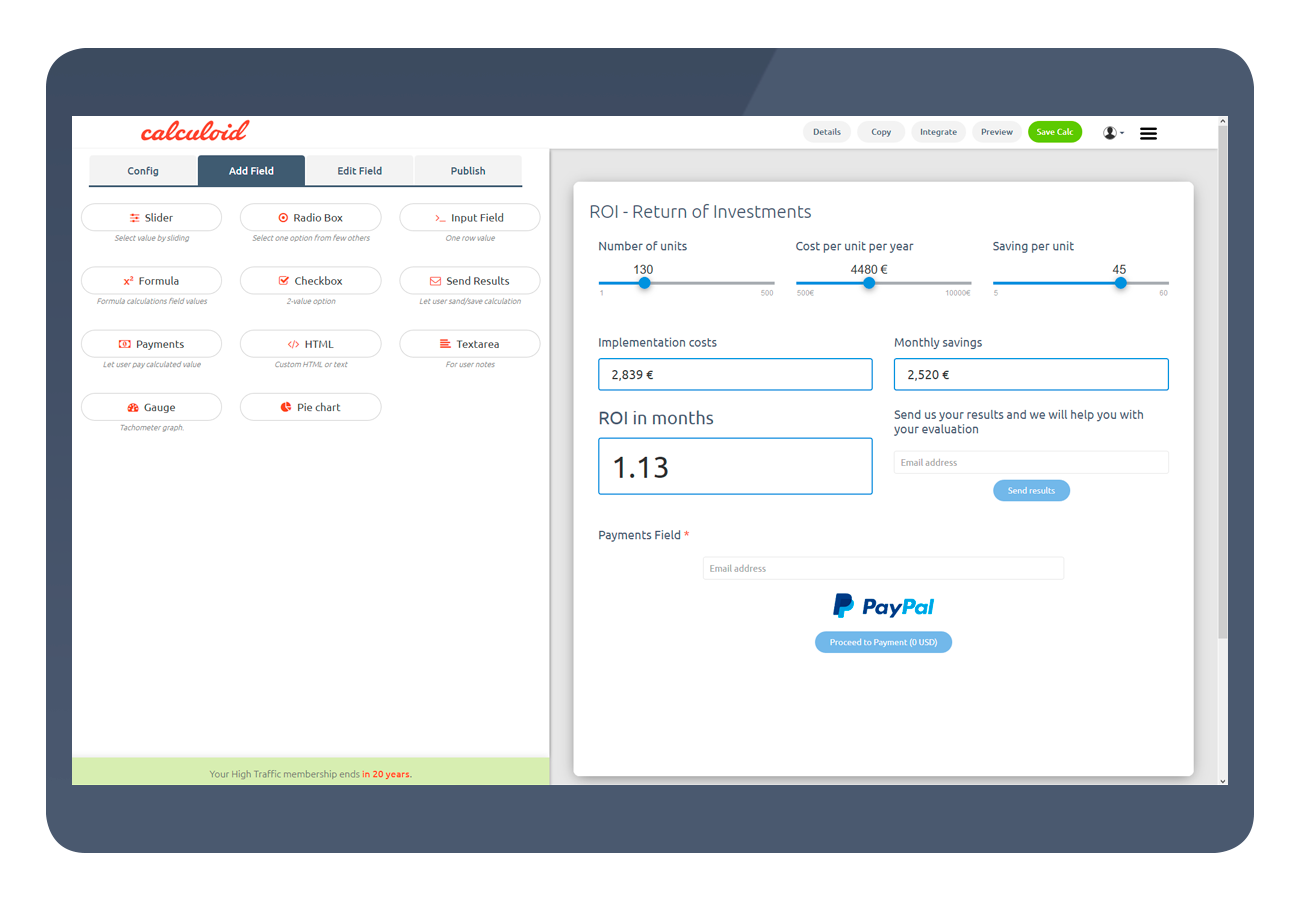 Construtor de calculadora fácil de usar - Calculoid.com