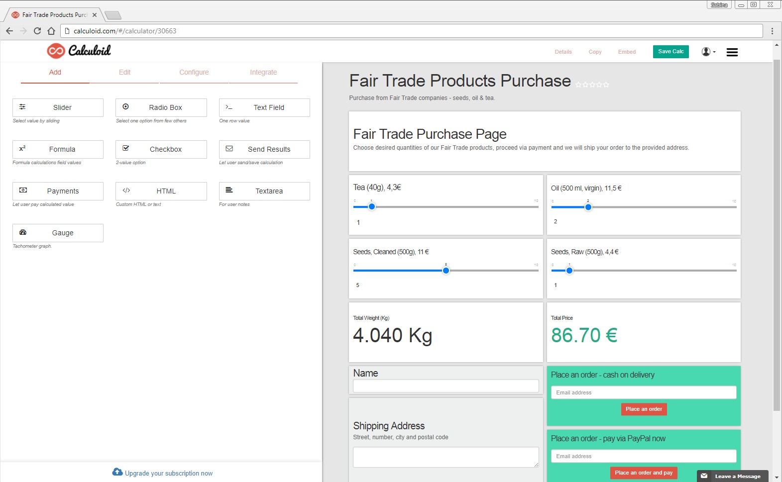 Calculoid Add Field