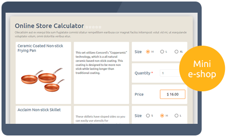 Calculoidソリューションオンラインストア電卓のプレビュー