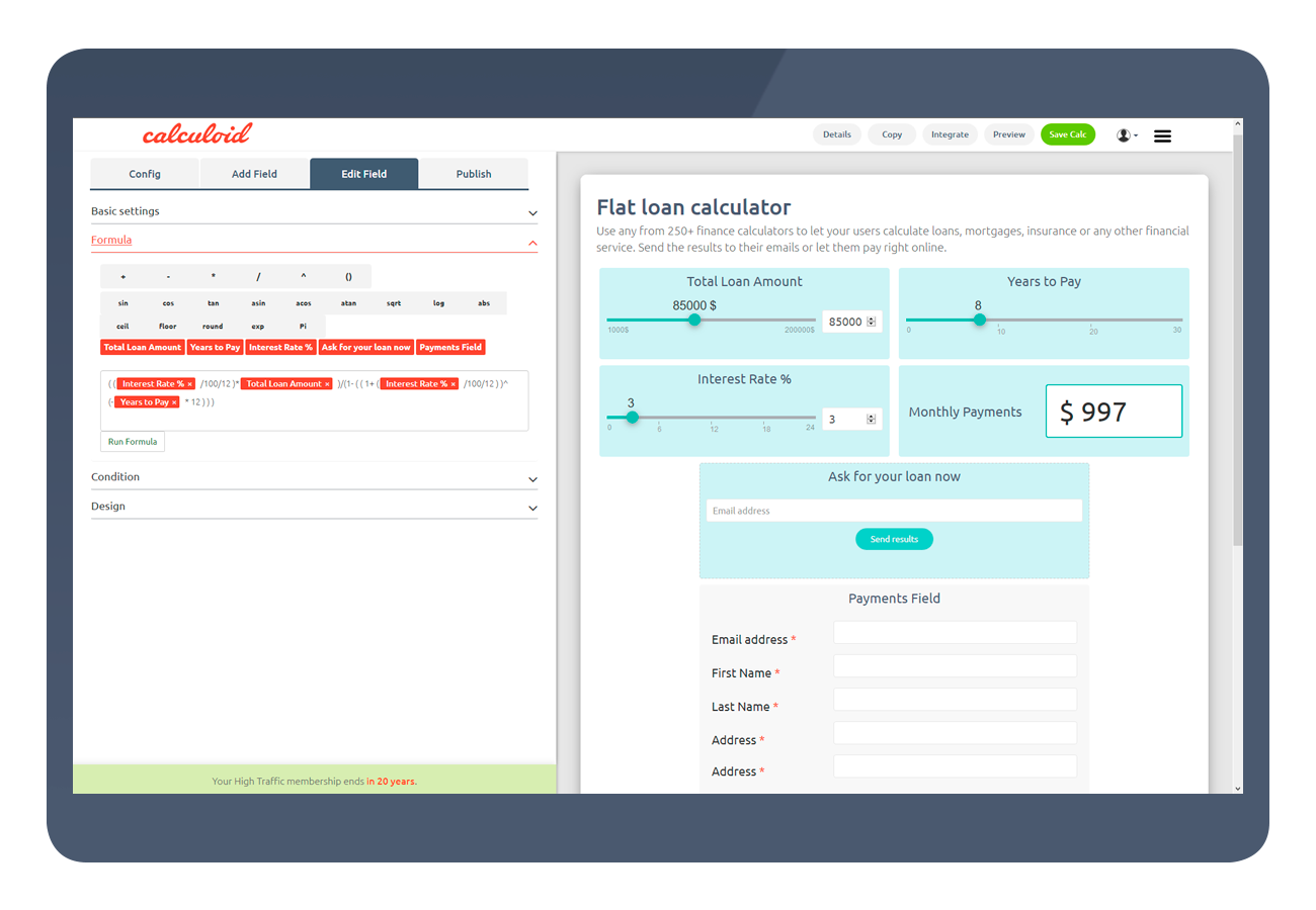 Calculoid Solutions Finance Calculator 1300x900