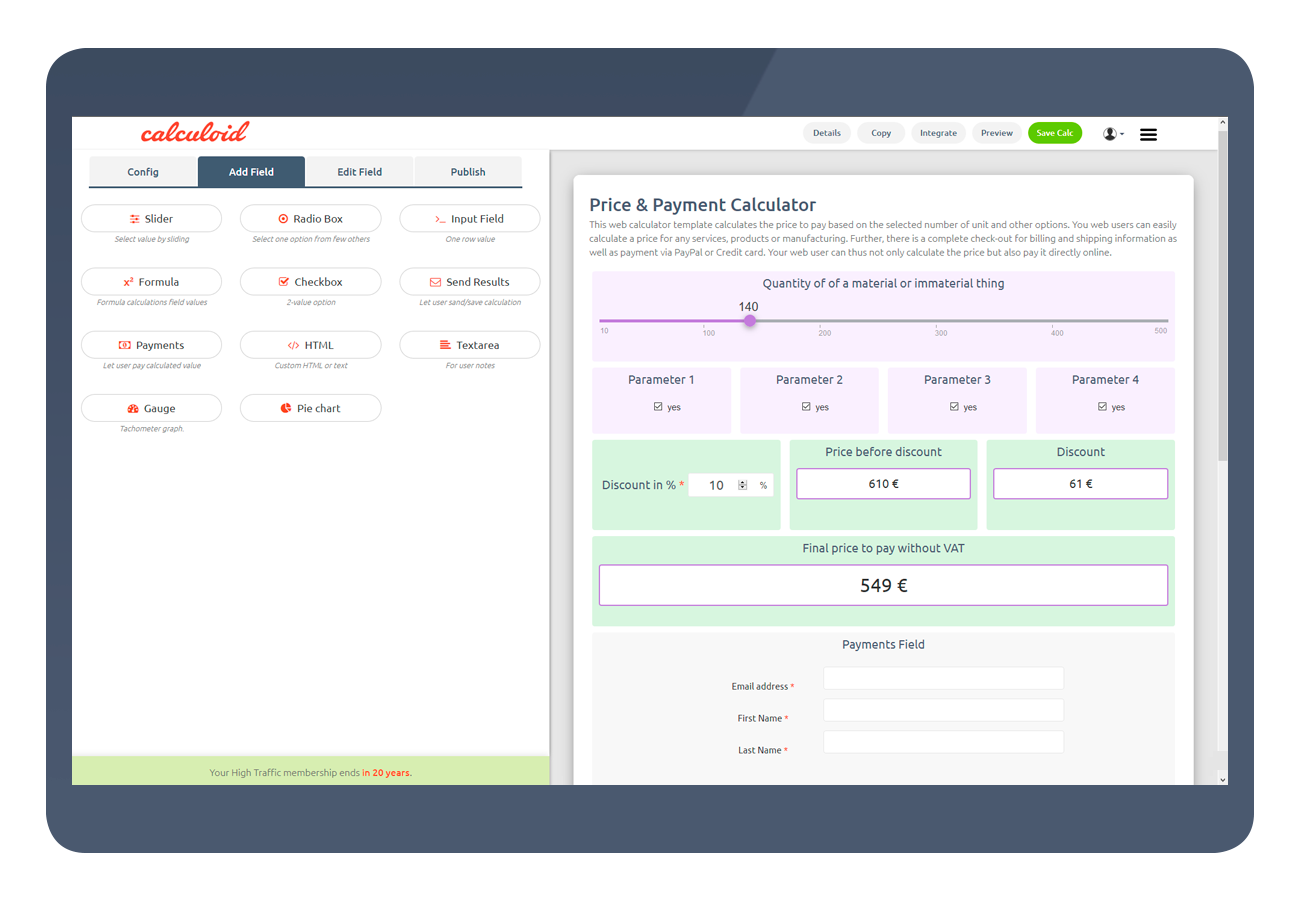 Calculoid Solutions Price Calculator 1300x900