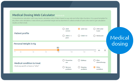 Vista previa de Calculoid Medical Web Calculator